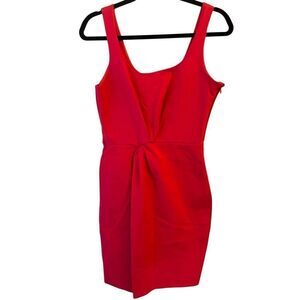 Y2K Armani Exchange Front Cinched Fitted Red Dress Sz 8 fits smaller